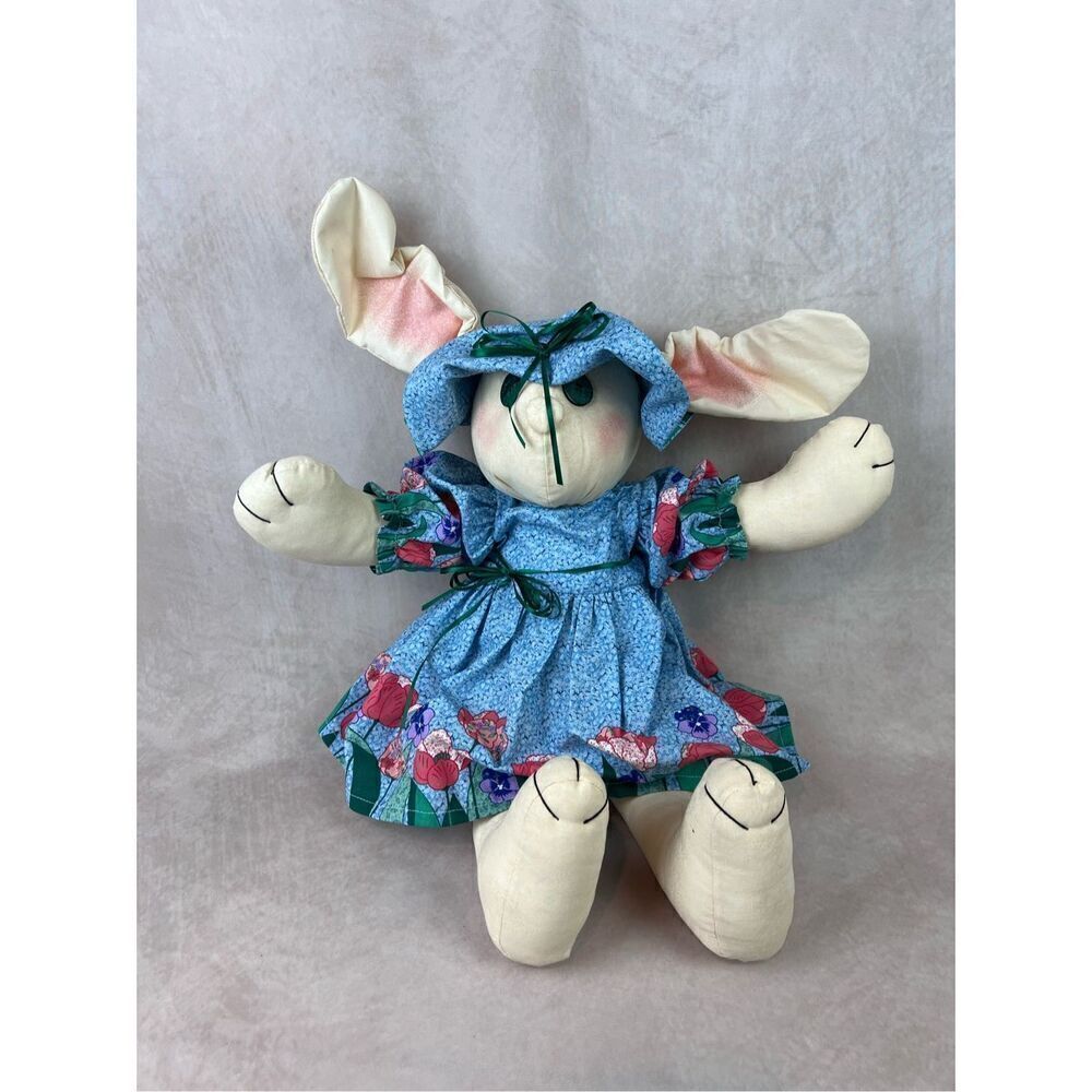 Vintage 90s Handmade “Bunny Sue” Stuffed Bunny